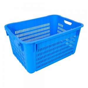Convenient Handle Plastic Crate for Organizing and Transporting Food Grade Products