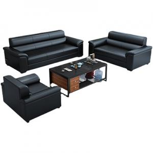 Office Reception Room Furniture Set Chinese Style Sofa and Napa Leather Coffee Table