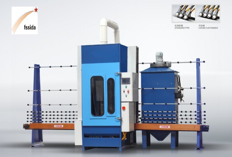 China Sistema de control PLC de 3,5 kW Máquina automática de empuje de arena de vidrio CNC para vidrio plano wholesale