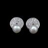 China Chenqi Silver Pearl Earrings For Woman / Pearl Drop Earrings Natural Cultured wholesale