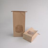 China Tin Tie Brown Side Gusset Customized Paper Bags Greaseproof Durable With Window on sale
