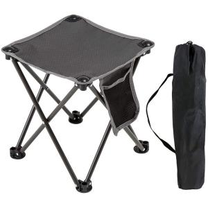 600D Oxford Fabric Square Folding Chair High 16.5in Lightweight Fold Up Camping Chairs