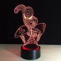 China Customized Movie Character 3D Figure Made Model Toy Led Night Light OEM Spider Man Light Toy Manufacturer on sale