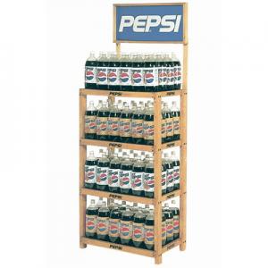 4 layer Wooden beverage floor  Display stand for retail store or grocery