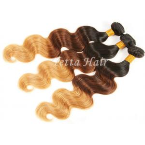 China 3 Tone Body Wave Natural Ombre Hair Extensions  Brazilian Hair Weave supplier