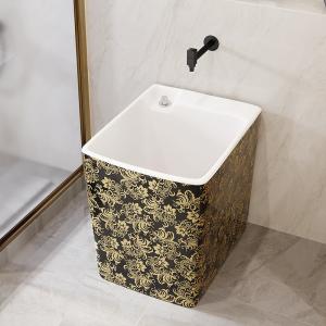 China Household Rectangular Ceramic Mop Sink Small Countertop Mounted Type supplier