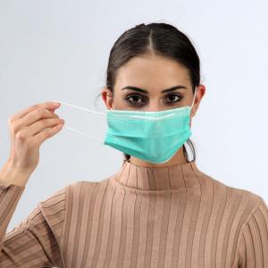 China Breathable Safe Disposable Medical Face Mask Green Color For Personal Care supplier