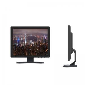 Black Wall Mounted Office Computer Monitors 17 Inch Portable TV Touch Screen