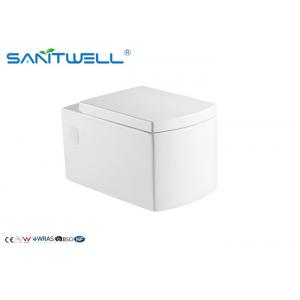 Compact One Piece Ceramic Square Wall Hung Toilet For Home Hotel Bathroom