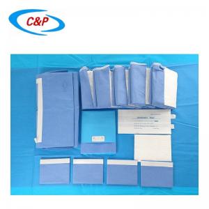Hospital Disposable Laparotomy Pack Sterile Field Drape In Blue Color