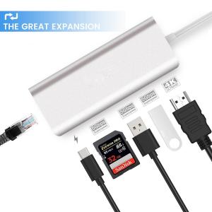 China 6 in 1 Type-C Hub to USB/card reader Converter USB3.0 Type C Hub Male to Card Reader supplier