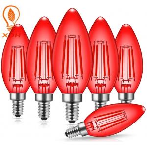 China 4W Red Colored Edison Bulbs 2400K C35 E12 Party Red Candelabra Light Bulb supplier