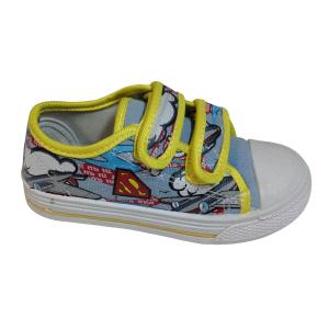 China Boys canvas shoes low cut of PVC injection sole,velcro style supplier