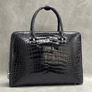 China Exotic Real True Alligator Belly Skin Office Men's Briefcase Bag Authentic Genuine Crocodile Leather Male Large Handbag supplier