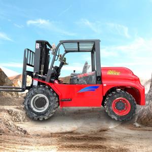 China 4.5t Off Road Forklifts And Loading Rough Terrain Diesel Forklift Truck With Cabin supplier