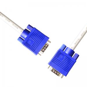 China Durable ROHS white 8.0mm VGA Cable Harness Assembly Tinned Copper Thin VGA Cable supplier
