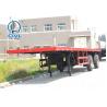 Flat Bed Container Semi Trailer Trucks Loading 40 - 50 Ton Fuwa Axle Jost