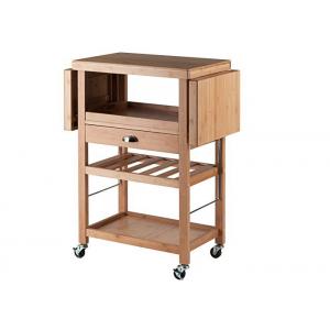 China Kitchen Food Tray Trolley Cart  Bamboo Home Furniture with wheels prices supplier