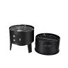 China Smokeless 3 Layers Vertical Barrel Charcoal BBQ Grill Smoker with Manual Power Source wholesale