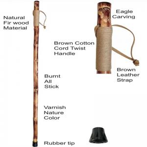 Outdoor Peach Wood Walking Cane , Straight Handle Wooden Walking Stick For Old Person