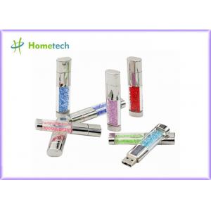 China Fashion USB 2.0 Flash Pen Drive , Crystal Heart USB Flash Drive Diamond Memory Stick supplier