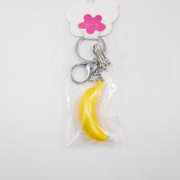 China Promotion Plastic Simulate Fruit Flashing Yellow Banana LED Keychain Light Key Rings on sale