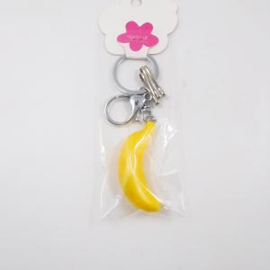 China Promotion Plastic Simulate Fruit Flashing Yellow Banana LED Keychain Light Key Rings supplier