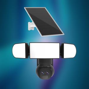 Dual Lens 4G PTZ Camera 6MP 1500 Lumens IP65 Solar Street Light Surveillance Camera