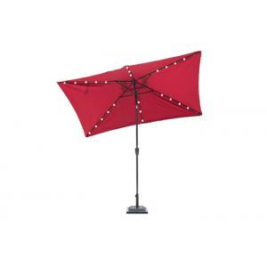 Charming Garden UV Beach Umbrella Led Lights Polyester Fabric Aluminum Shaft