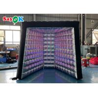 China Oxford Portable Inflatable Photo Booth Studio Tent Backdrop Black LED Inflatable Cube V Shaped Enclosure on sale