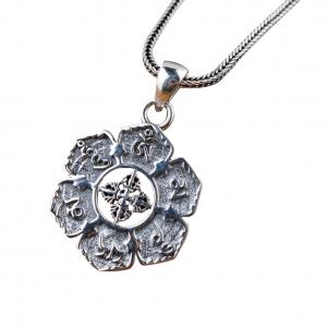 China Women and Men Retro Sterling Silver Buddhist Sutras Pencant Charm Necklace (SY12299) supplier