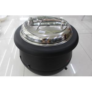 Black Color Electric Soup Warmer / Stainless Steel Cover Single Phase 220V Volt