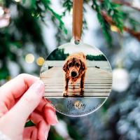 China handcrafted Christmas Pet Photo Memorial Ornament UV print on sale