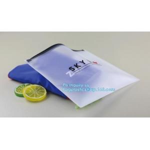 Waterproof slider zipper cosmetic bag with zipper and logo, Packing underwear slider pvc toiletry bag vinyl beachwear co
