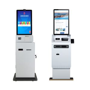 Touch Screen Pos Terminal Self Service Kiosk Currency Cash Payment Kiosk Card Dispenser Self Printer Scanner Kiosk Terminal