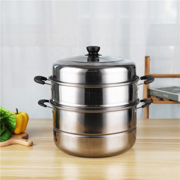 All - Season Household Stackable Steamer Pot Two Layers  With Handle