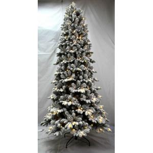 China 7.5 Foot PE Pinecone Christmas Tree With White Downy Shawl supplier