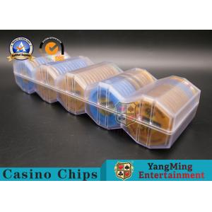 China Luxury Poker Chip Rack 100pcs 5 Rows Round Style Plastic Chips Holder  Frosted Rhombus Float supplier