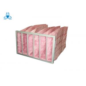China Chemical Fiber Filtering Media Air Filter With 6 Pockets , Customized Size supplier