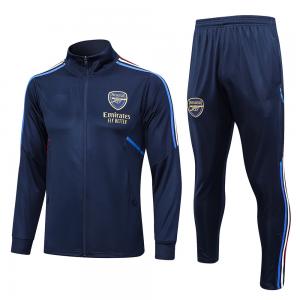 Twill Football Training Tracksuit Royal Blue Polyester Football Training Wear
