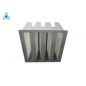 Gray Ventilation System V Bank Filter ABS Plastic Frame For Industry