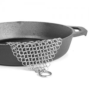 China 10mm circle stainless seel Chainmail Scrubber with hang part,cast iron cookware scrubber-best choice for cooking person. supplier