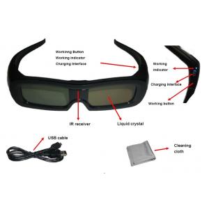China Black Frame Universal Active Shutter 3D Glasses For South Korea TV supplier
