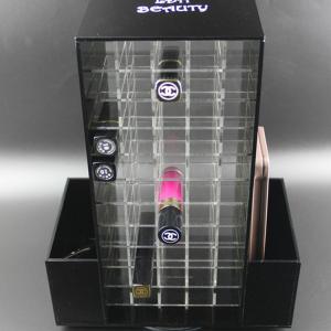 Acrylic Makeup Organizer for Cosmetics Compartment Plexiglass Rotating Lipstick Display