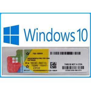 China 100% Online Activation Microsoft Windows 10 Pro Software / Windows 10 Oem Product Key supplier