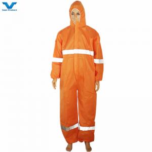 Mechanical Workwear Orange Disposable Coveralls Ce Type 5/6 Cat 3 Protective Clothing US