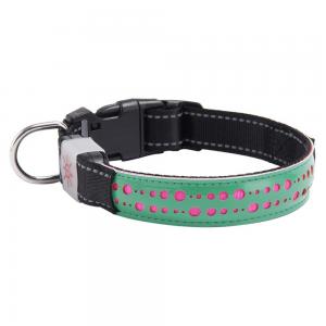 China Adjustable LED Dog Collar USB Rechargeable Customized For Dog Cat Night Safety supplier