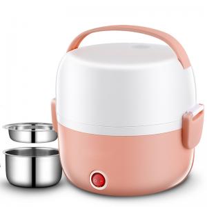 Two Layers Electric Cooker Box 250W Pink Rice Cooker Custom Stainless Steel