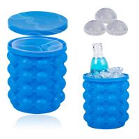 China Silicone Ice Bucket Ice Cup With Lid Easy Releaser Ice Cube Mold Ice Trays Ice Cube Maker For Cocktail Whiskey Beverages on sale