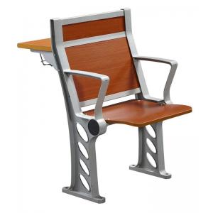 China Cherry Wood Armed College Classroom Furniture / Student Chair With Fixed Table Desk supplier